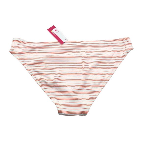 Xhilaration Cheeky Bikini Bottom Hipster Brief Orange White Striped XL - Picture 2 of 4